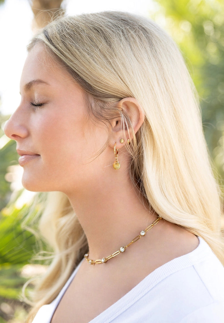 Collar de Estaciones "Crystal Luxe" en Acero Inoxidable de 18k