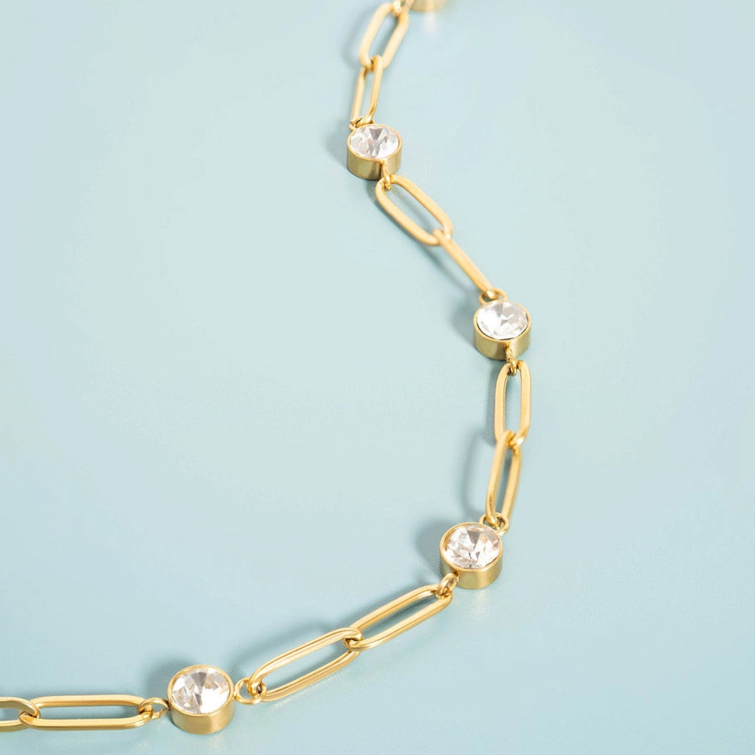 Collar de Estaciones "Crystal Luxe" en Acero Inoxidable de 18k