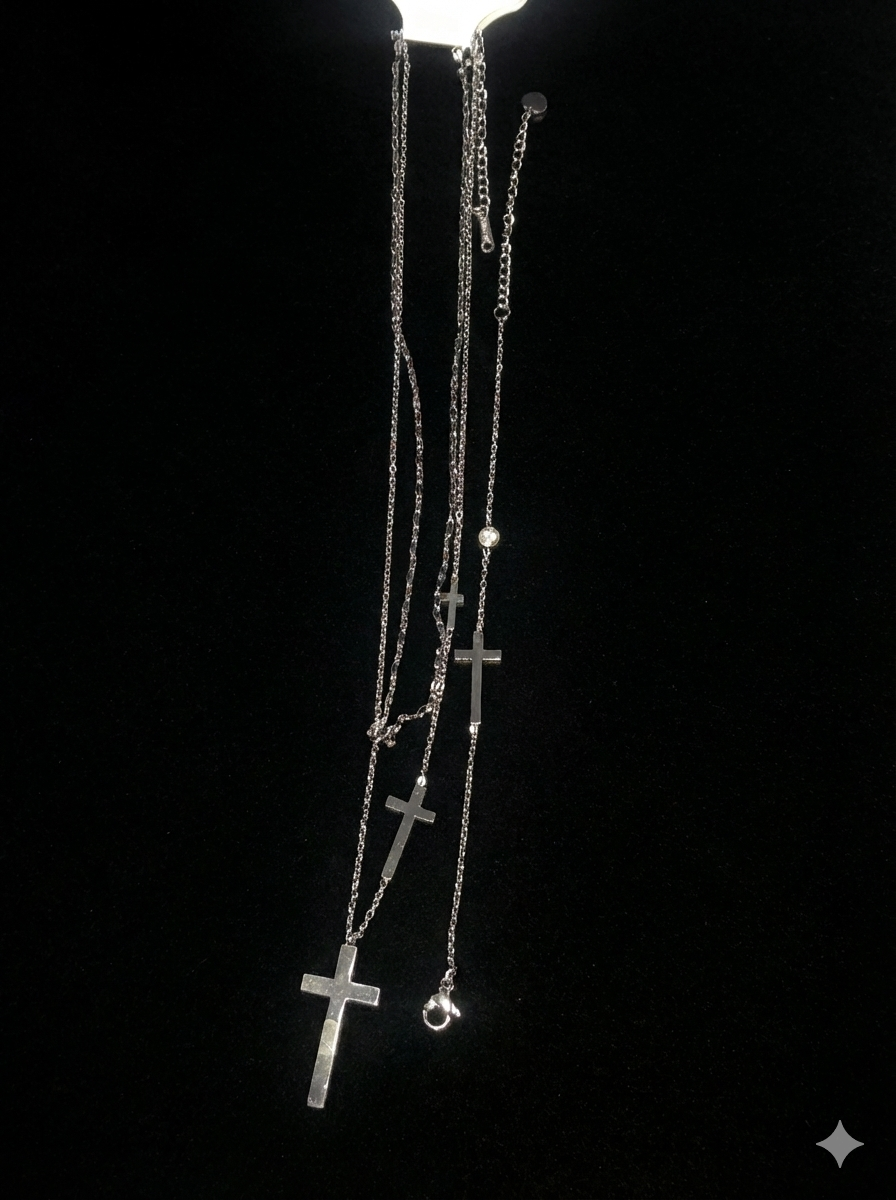 Set de Joyería Fe Elegante - Collar Cruz + Pulsera Ajustable | Acero Inoxidable Dorado