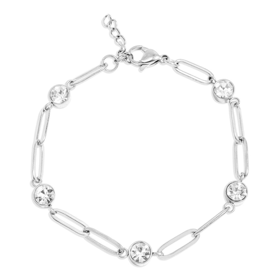 Collar de Estaciones "Crystal Luxe": Sofisticación en Cadena de Clip de oro de 18 quilates