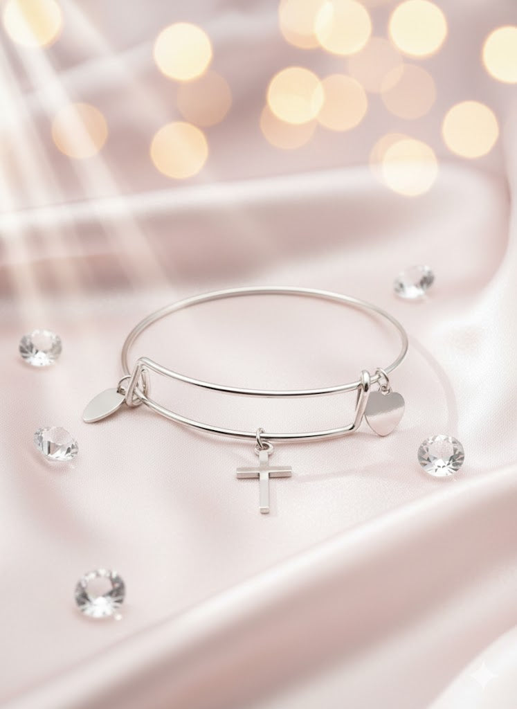 Pulsera Ajustable de Plata o oro Diseño Artesanal De Fe