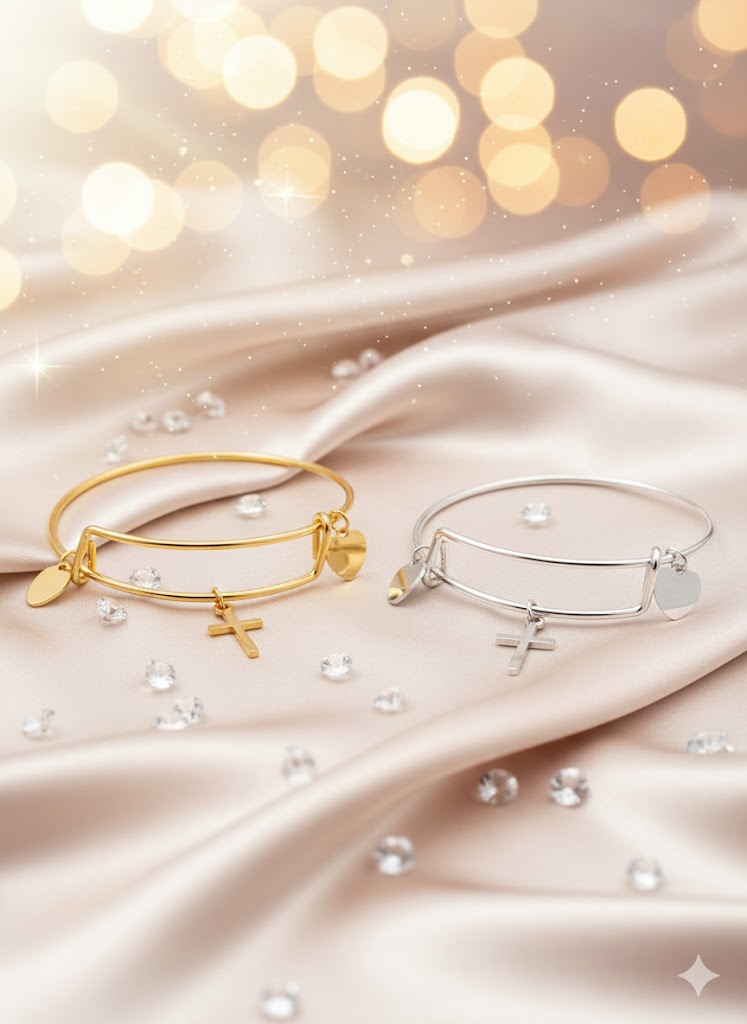 Pulsera Ajustable de Plata o oro Diseño Artesanal De Fe