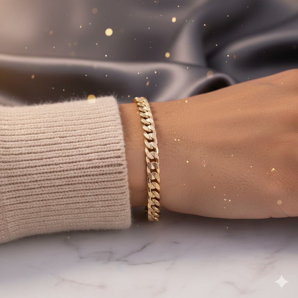 Pulsera Florentine Cut Cuban Bracele