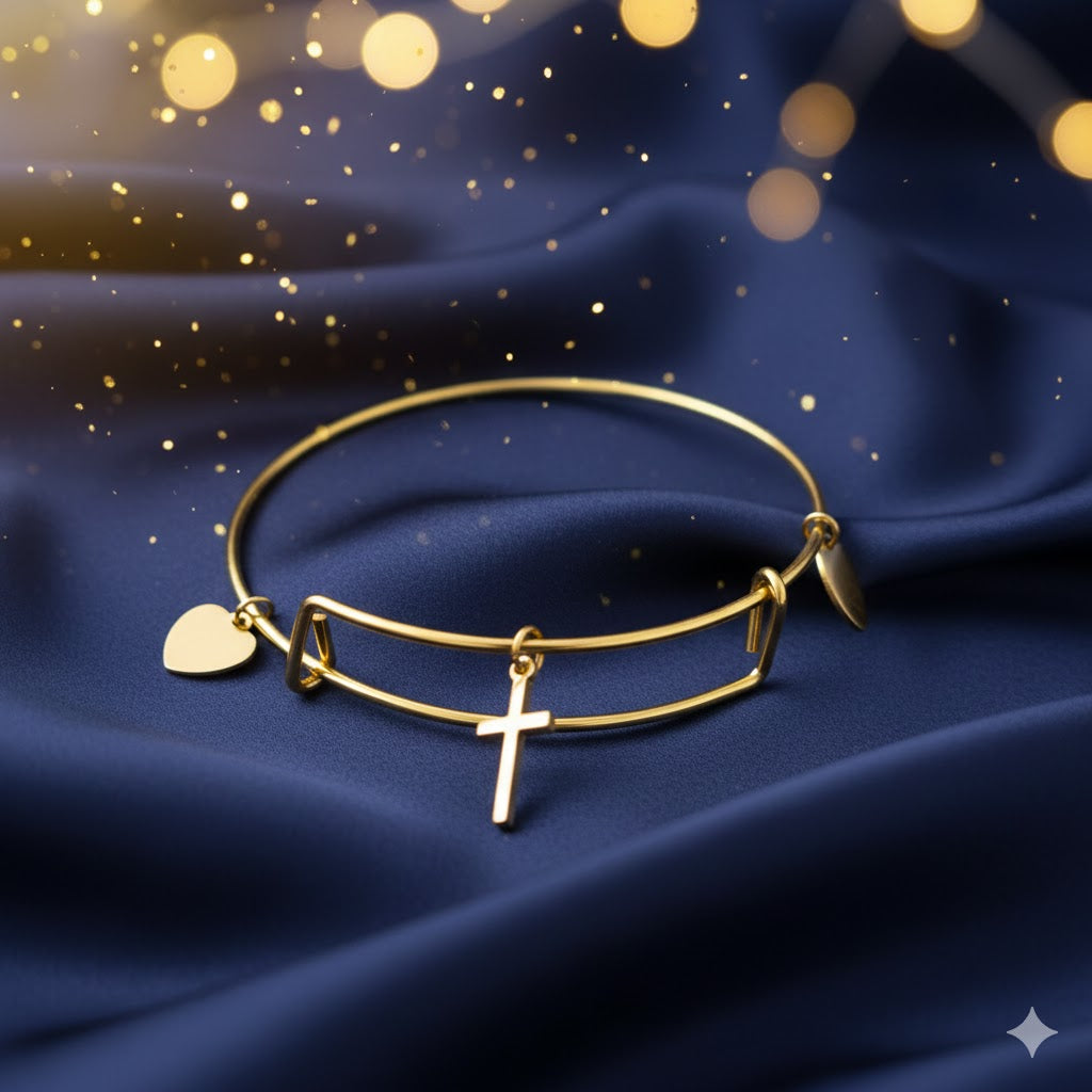 Pulsera Ajustable de Plata o oro Diseño Artesanal De Fe